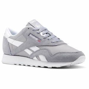 Reebok Classic Nylon Neutrals Turnschuhe Damen - Grau/Weiß/Grau - DE 387-MOB